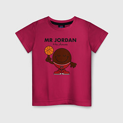 Футболка хлопковая детская Мистер Джордан, цвет: маджента