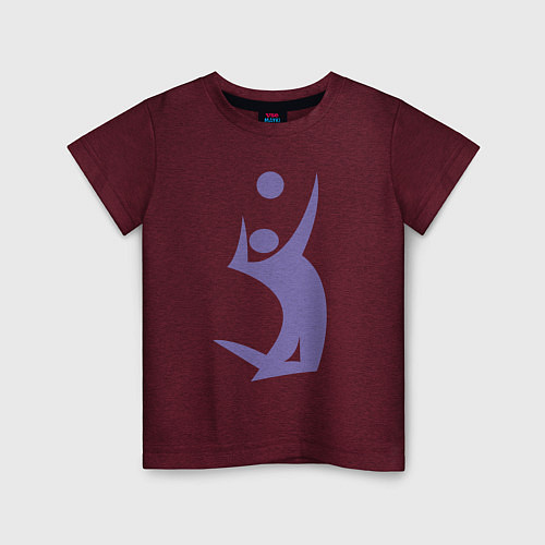 Детская футболка Purple volleyball / Меланж-бордовый – фото 1