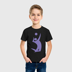 Футболка хлопковая детская Purple volleyball, цвет: черный — фото 2