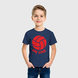 Футболка хлопковая детская Volleyball my love, цвет: тёмно-синий — фото 2