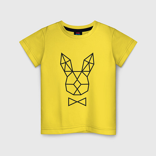 Детская футболка Полигональный кролик / Желтый – фото 1