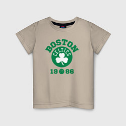 Футболка хлопковая детская Boston Celtics 1986, цвет: миндальный