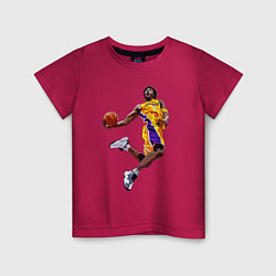Футболка хлопковая детская Kobe Bryant dunk, цвет: маджента