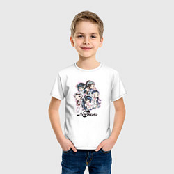 Футболка хлопковая детская NewJeans album Get Up chibi style, цвет: белый — фото 2