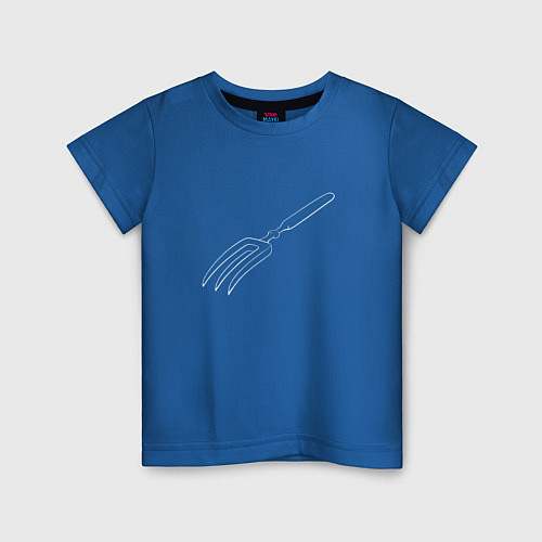 Детская футболка Невозможная вилка на тёмном / Синий – фото 1