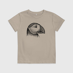 Футболка хлопковая детская Тупик в профиль, цвет: миндальный