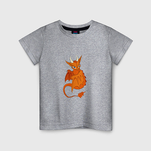 Детская футболка Оранжевый дракон / Меланж – фото 1