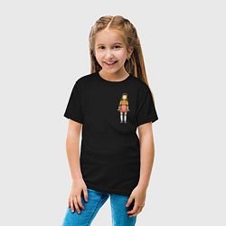 Футболка хлопковая детская Кукла из Игры кальмара, цвет: черный — фото 2