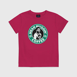 Футболка хлопковая детская Mean muggin coffee, цвет: маджента