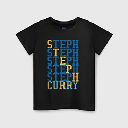 Футболка хлопковая детская Steph Curry, цвет: черный