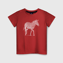 Футболка хлопковая детская Гравюра зебра скачет, цвет: красный