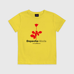 Футболка хлопковая детская Depeche Mode - Violator album logo, цвет: желтый