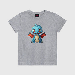 Футболка хлопковая детская Дракон дымчатый крепыш, цвет: меланж