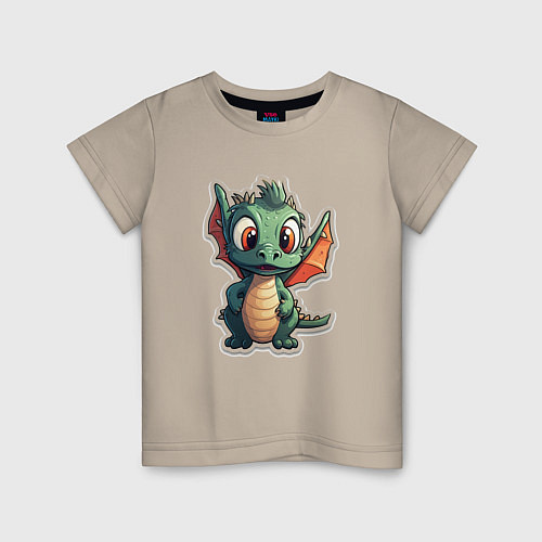 Детская футболка Символ года маленький дракоша / Миндальный – фото 1