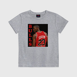 Футболка хлопковая детская Bulls Jordan, цвет: меланж