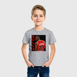 Футболка хлопковая детская Bulls Jordan, цвет: меланж — фото 2