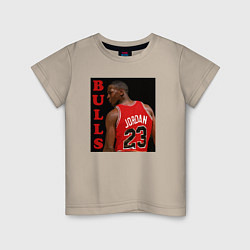 Футболка хлопковая детская Bulls Jordan, цвет: миндальный