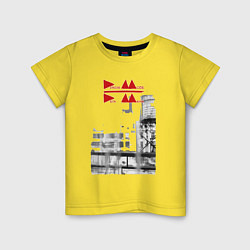 Футболка хлопковая детская Depeche Mode - Delta Machine tour logo, цвет: желтый