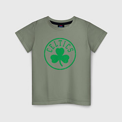 Футболка хлопковая детская Boston Celtics clover, цвет: авокадо