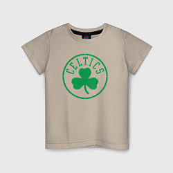 Футболка хлопковая детская Boston Celtics clover, цвет: миндальный