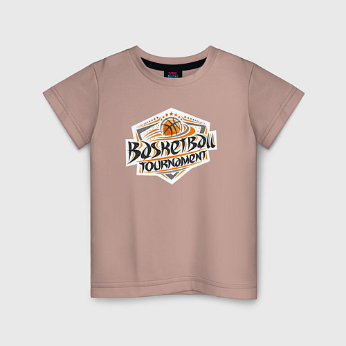 Детская футболка Баскет турнир / Пыльно-розовый – фото 1