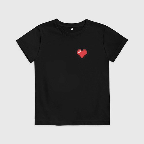 Детская футболка Пиксельное сердечко / Черный – фото 1
