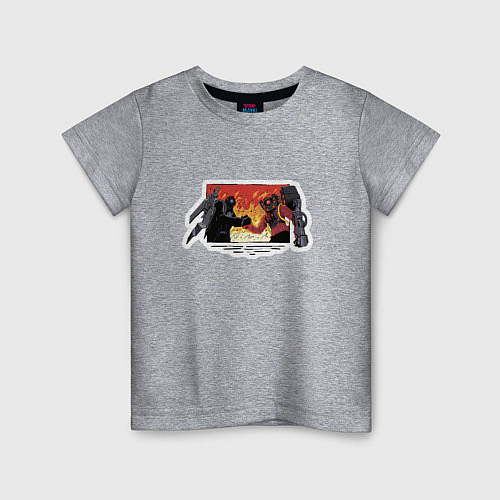 Детская футболка Титан Спикермен с титаном Камераменом / Меланж – фото 1