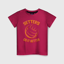 Футболка хлопковая детская Setters do it better, цвет: маджента