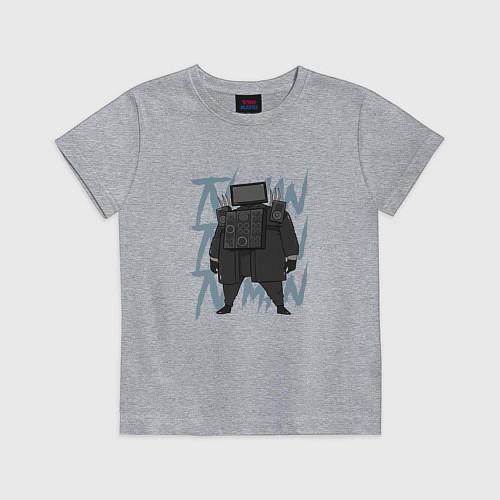 Детская футболка Упитанный ТВ Мен / Меланж – фото 1