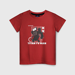 Футболка хлопковая детская Titan TV Man, цвет: красный