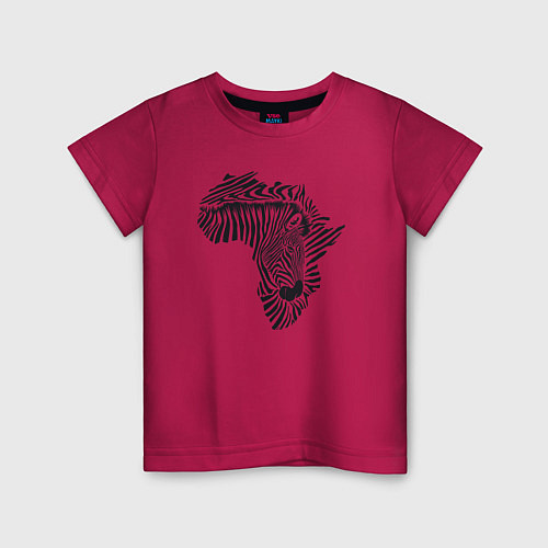 Детская футболка Африканская зебра / Маджента – фото 1