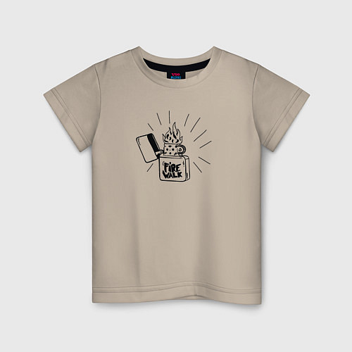 Детская футболка Зажигалка Fire Walk из Life is Strange / Миндальный – фото 1