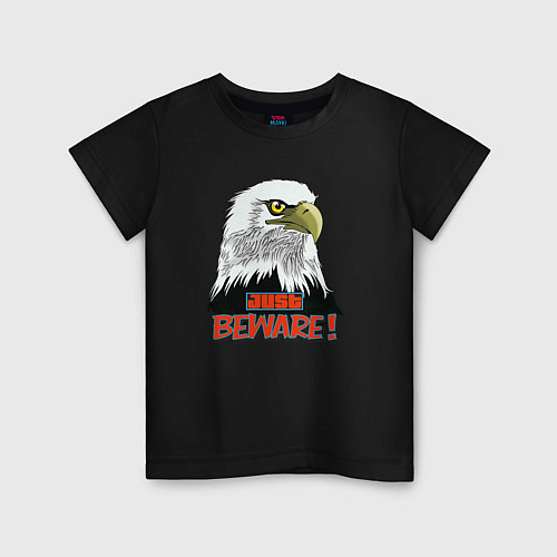 Детская футболка Взгляд орла / Черный – фото 1