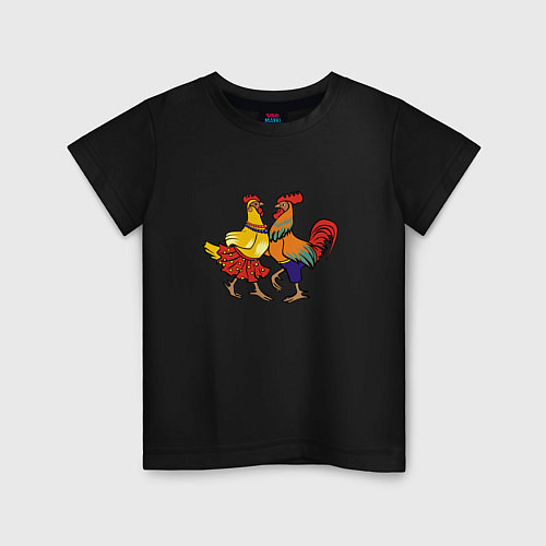 Детская футболка Куриный танец / Черный – фото 1