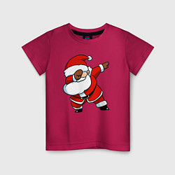 Футболка хлопковая детская Santa dabbing dance, цвет: маджента