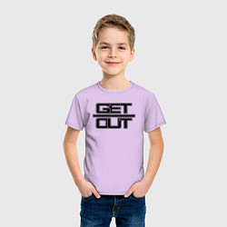 Футболка хлопковая детская Get out black, цвет: лаванда — фото 2