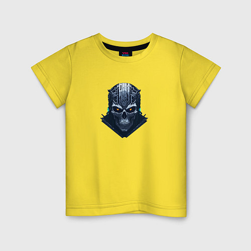 Детская футболка Череп робота / Желтый – фото 1
