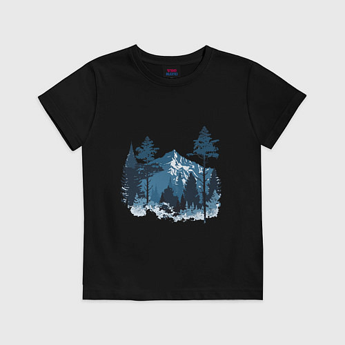 Детская футболка Графика горный пейзаж / Черный – фото 1