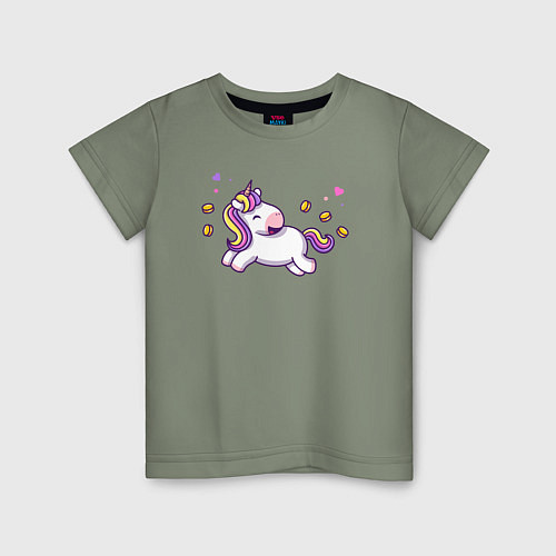 Детская футболка Денежный единорог / Авокадо – фото 1