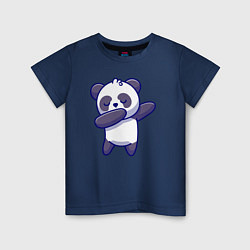 Футболка хлопковая детская Dabbing panda, цвет: тёмно-синий