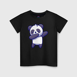 Футболка хлопковая детская Dabbing panda, цвет: черный