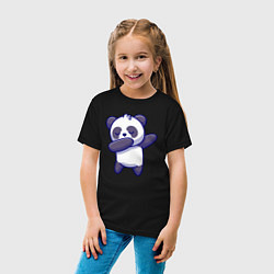 Футболка хлопковая детская Dabbing panda, цвет: черный — фото 2