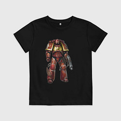 Футболка хлопковая детская Астартес кровавый ангел, цвет: черный