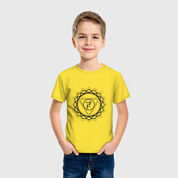 Футболка хлопковая детская Вишудха чакра - символ аюрведы, цвет: желтый — фото 2