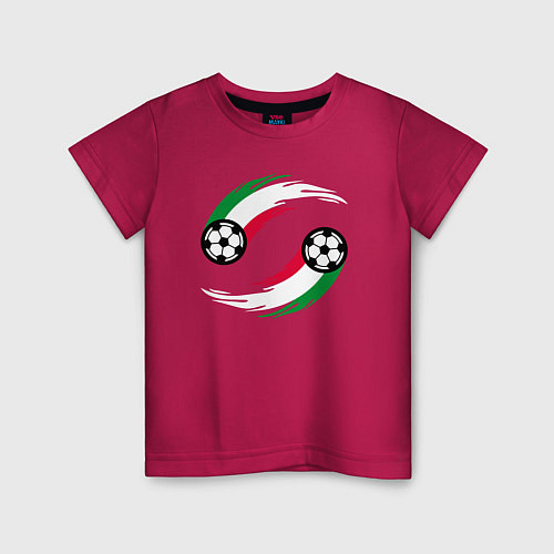 Детская футболка Итальянские мячи / Маджента – фото 1