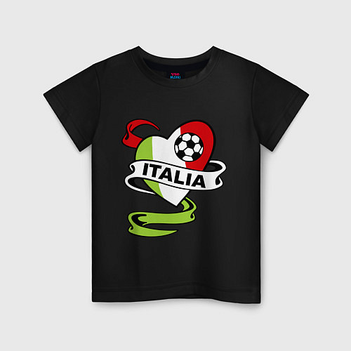 Детская футболка Italia Football / Черный – фото 1