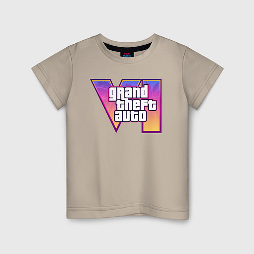 Детская футболка Gta 6 официальное лого / Миндальный – фото 1