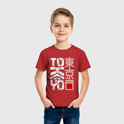 Футболка хлопковая детская Токио типографика, цвет: красный — фото 2
