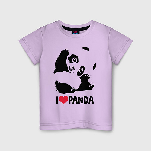 Детская футболка I love panda / Лаванда – фото 1