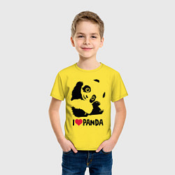 Футболка хлопковая детская I love panda, цвет: желтый — фото 2